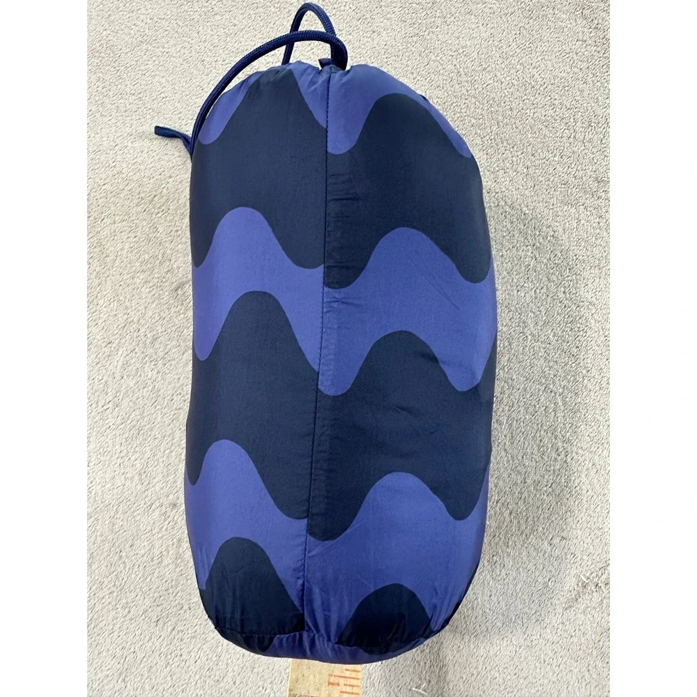 Uniqlo X Marimekko Ultra Light Down Jacket Kids 13 Blue‎ Puffer Packable Bag EUC